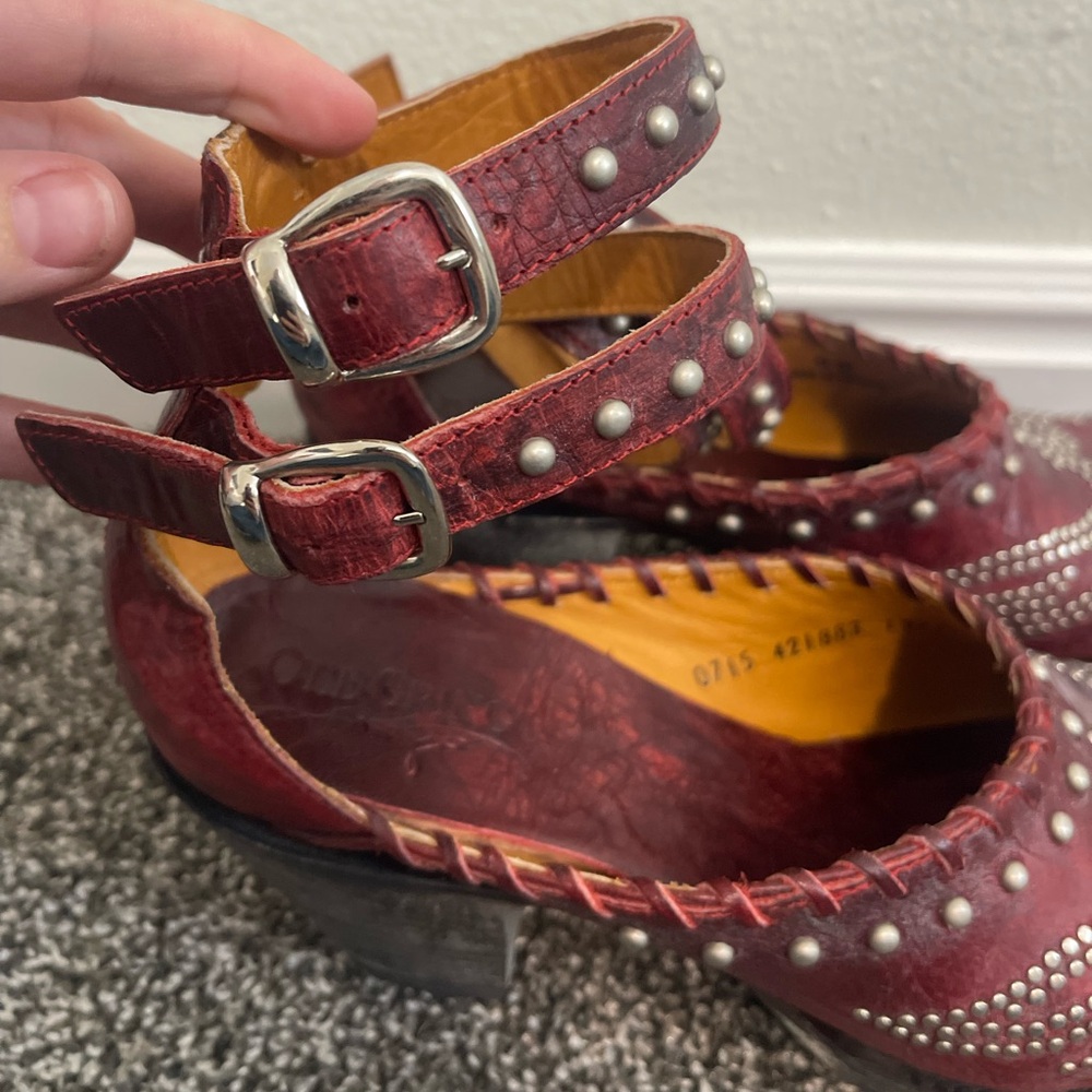Old Gringo Burgundy Studded Leather Heeled Boots - Picture 7 of 12